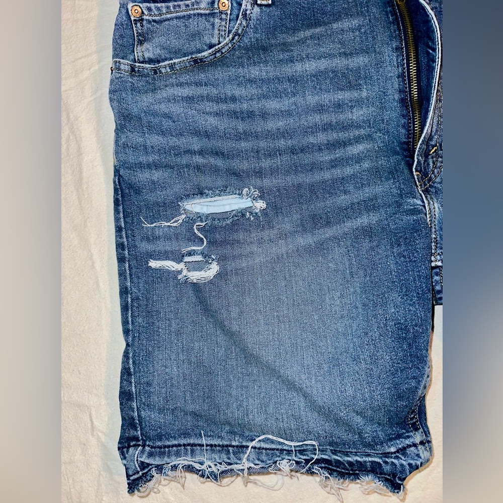 44 - Levi's 412 Distressed Blue Jean Shorts Jorts Men’s Slim Fit Size 44 - Picture 8 of 11